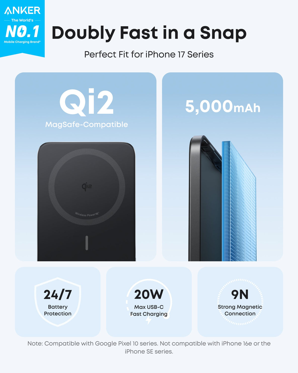 Slim Magnetic 5000mAh Power Bank
