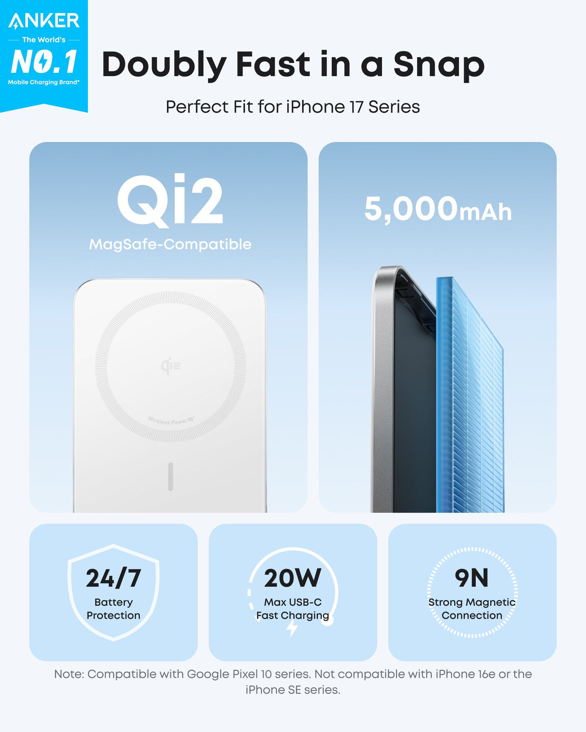 Slim Magnetic 5000mAh Power Bank