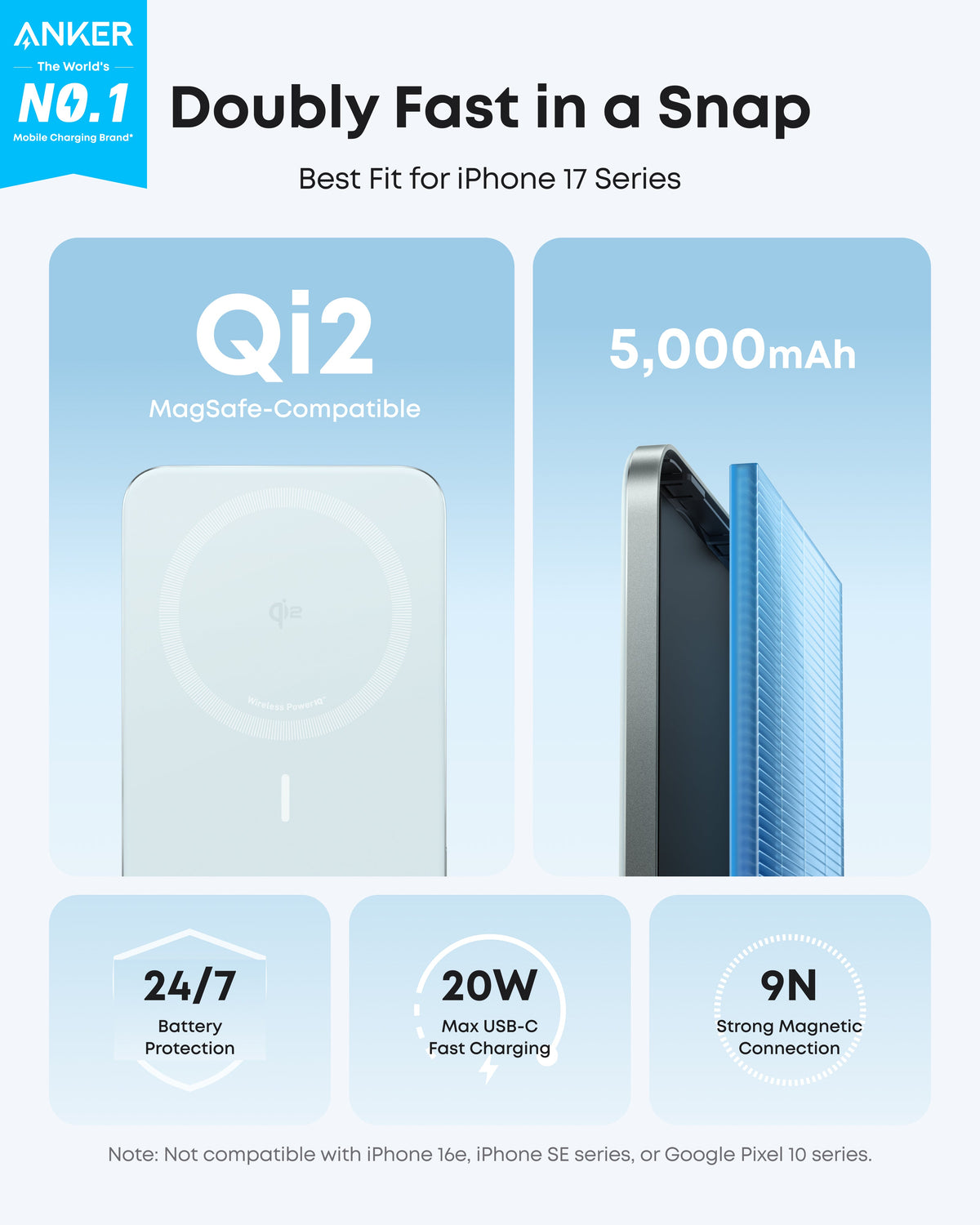 Slim Magnetic 5000mAh Power Bank