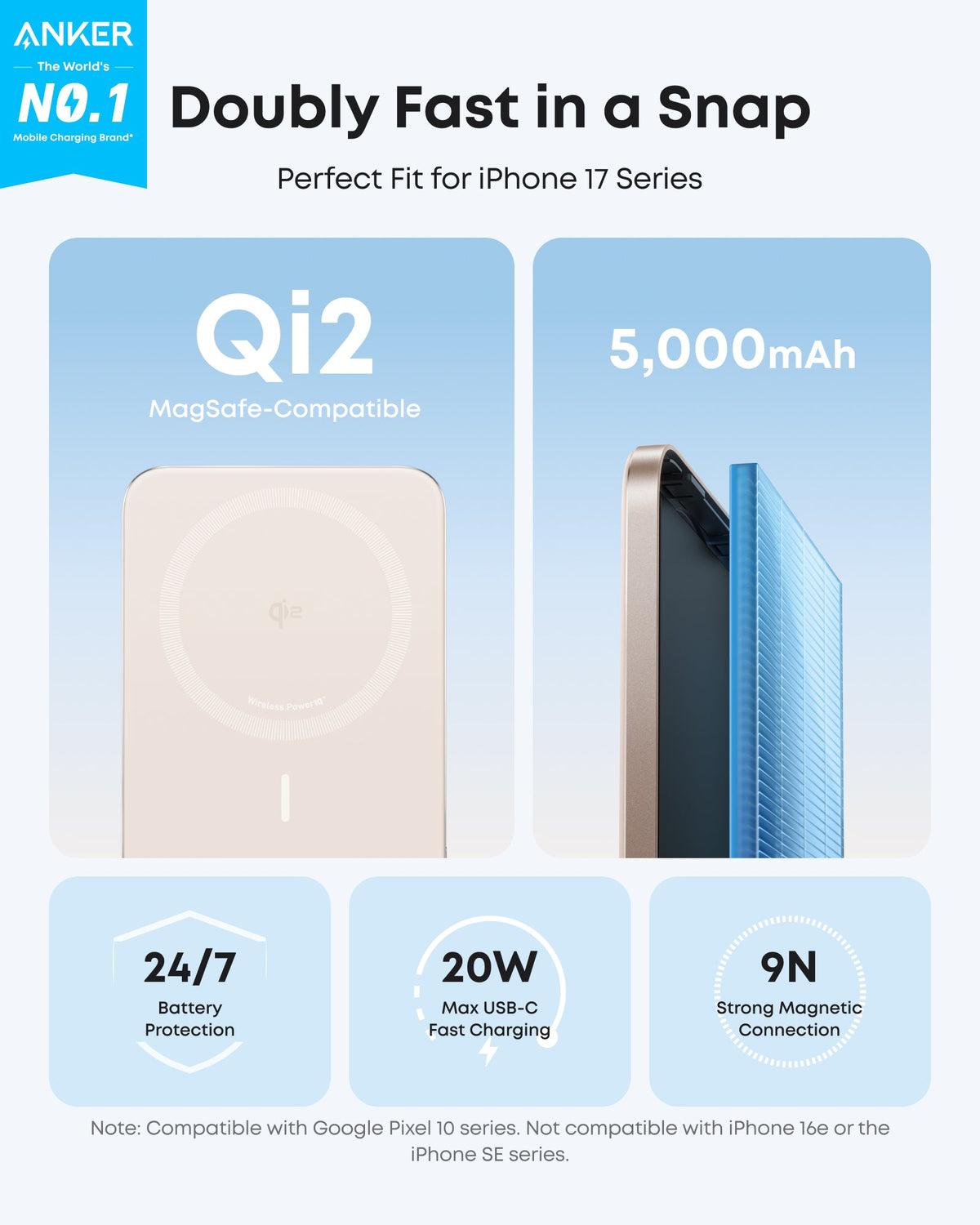 Slim Magnetic 5000mAh Power Bank