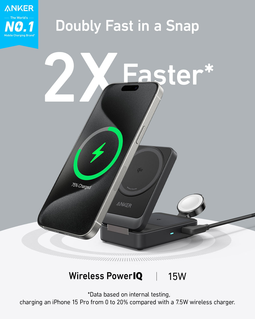 Foldable 3-in-1 Wireless Charging Station