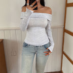 Women's Off-Shoulder Long Sleeve Top