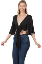 Tie Cover Up Cardigan (Black)