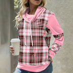 Plaid Print Loose Hooded Top