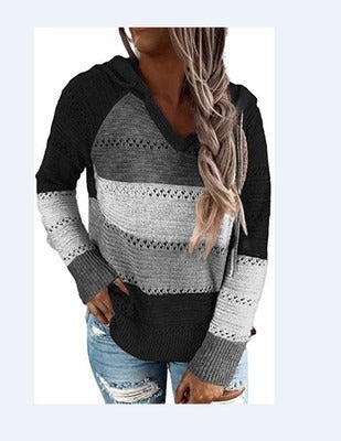 Women's Knitted Hooded Sweater