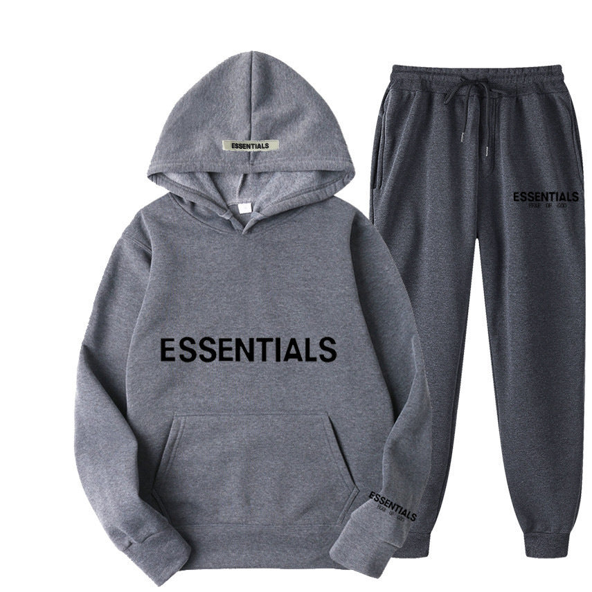 FEAROFGODESSENTIALS Couple Set Hoodies for Men and Women Double Line High Street Fashion Two-Piece Set