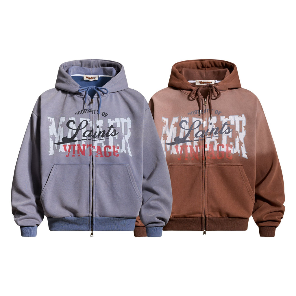 Make old letter printed hoodies