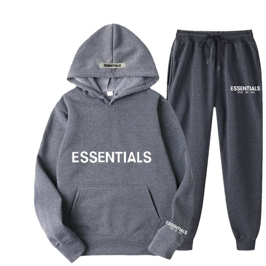 FEAROFGODESSENTIALS Couple Set Hoodies for Men and Women Double Line High Street Fashion Two-Piece Set