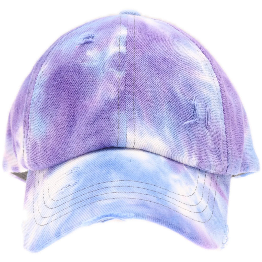 Tie Dye Criss-Cross High Ponytail CC Ball Cap