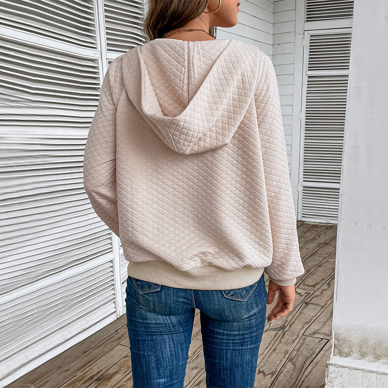 Women's Textured Hooded Zip Sweatshirt