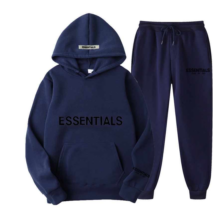 FEAROFGODESSENTIALS Couple Set Hoodies for Men and Women Double Line High Street Fashion Two-Piece Set