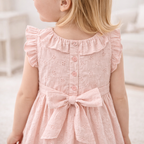 Pink Cotton Eyelet Girls Dress