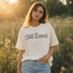Still Loved. Chrome Outline Oversized Boxy Tee
