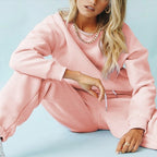 Women's Fleece Hoodie Tracksuit Set