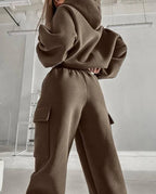 Women's Hooded Sweatshirt Pants Set