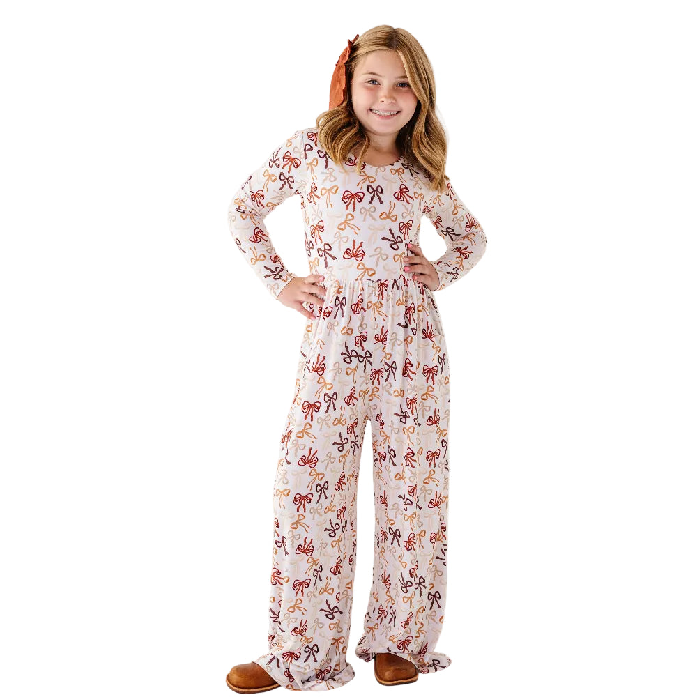 Autumn Ribbons Wide Leg Romper