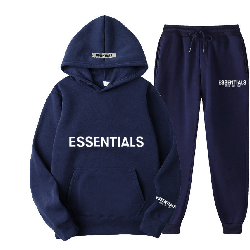 FEAROFGODESSENTIALS Couple Set Hoodies for Men and Women Double Line High Street Fashion Two-Piece Set