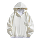 Layered V-Neck Hooded Sweatshirt