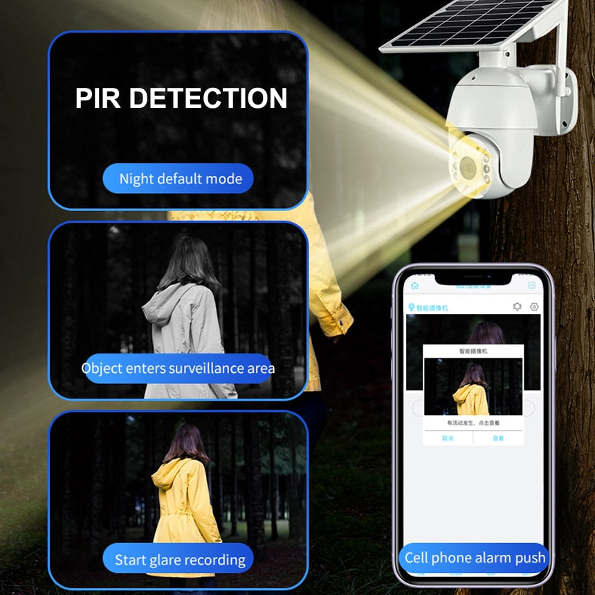 1080P Solar 4G WiFi PTZ Security Camera