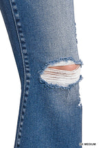 Distressed Flare Dark Wash Jeans