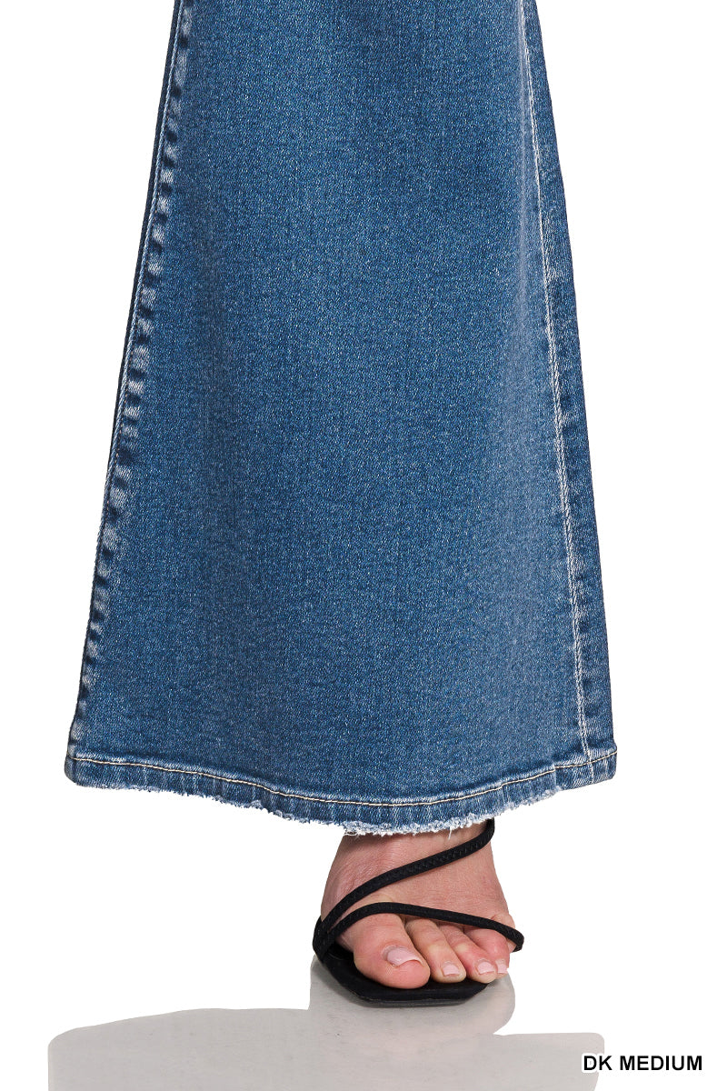 Distressed Flare Dark Wash Jeans