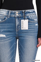 Distressed Flare Dark Wash Jeans