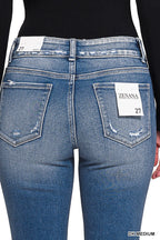 Distressed Flare Dark Wash Jeans