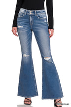 Distressed Flare Dark Wash Jeans