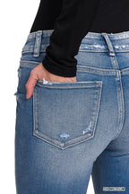 Distressed Flare Dark Wash Jeans