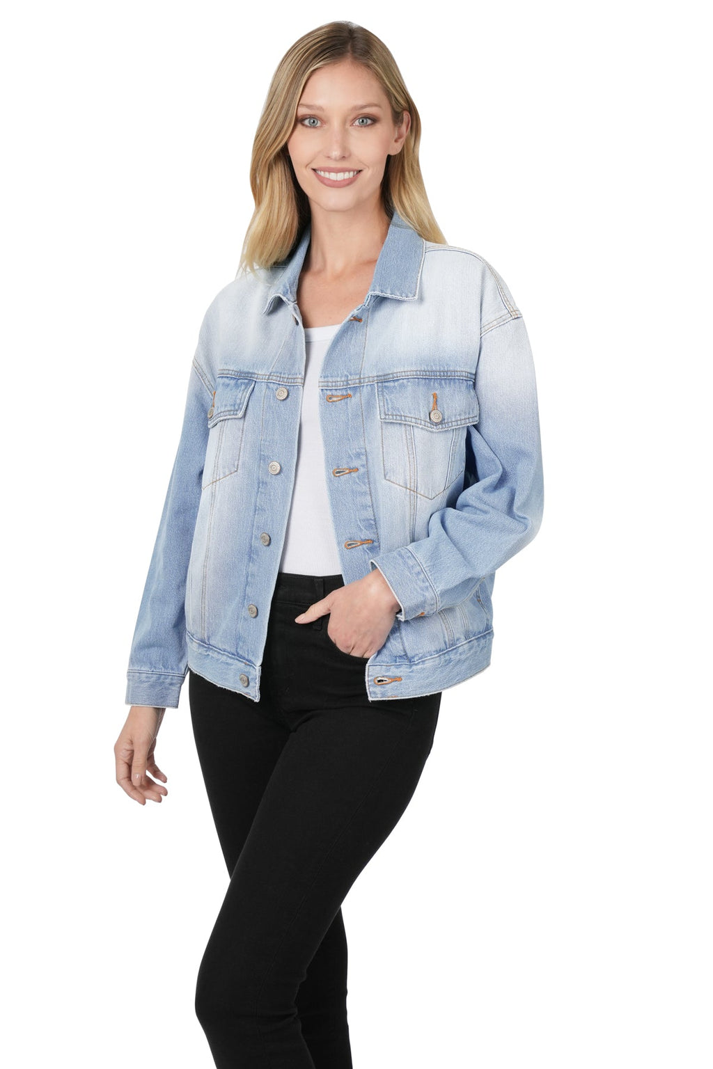 Oversized Denim Jacket (Light Wash)