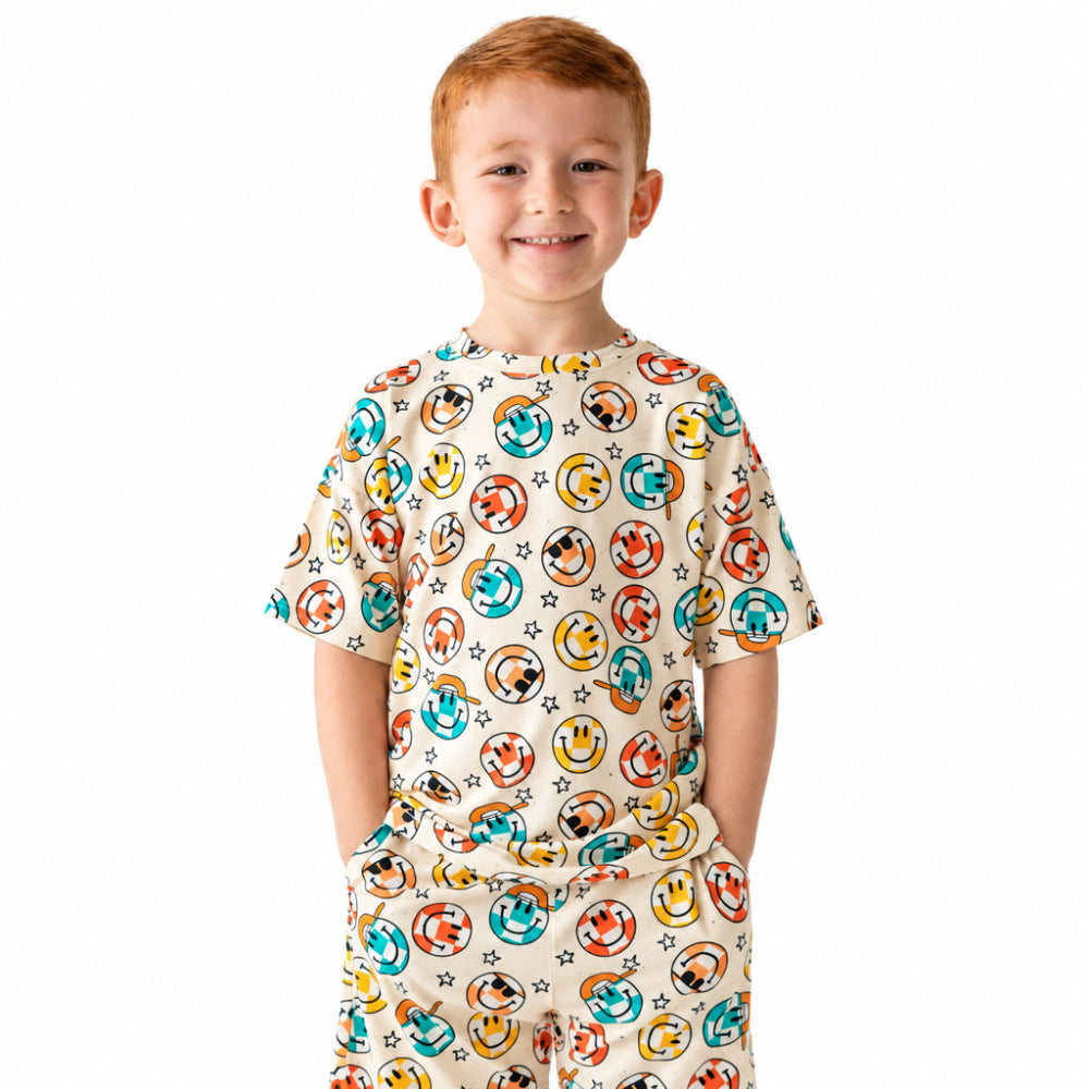 Smiley Check Boys Casual Set