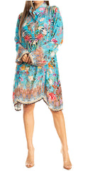 Women's Floral Short Shirt Dress