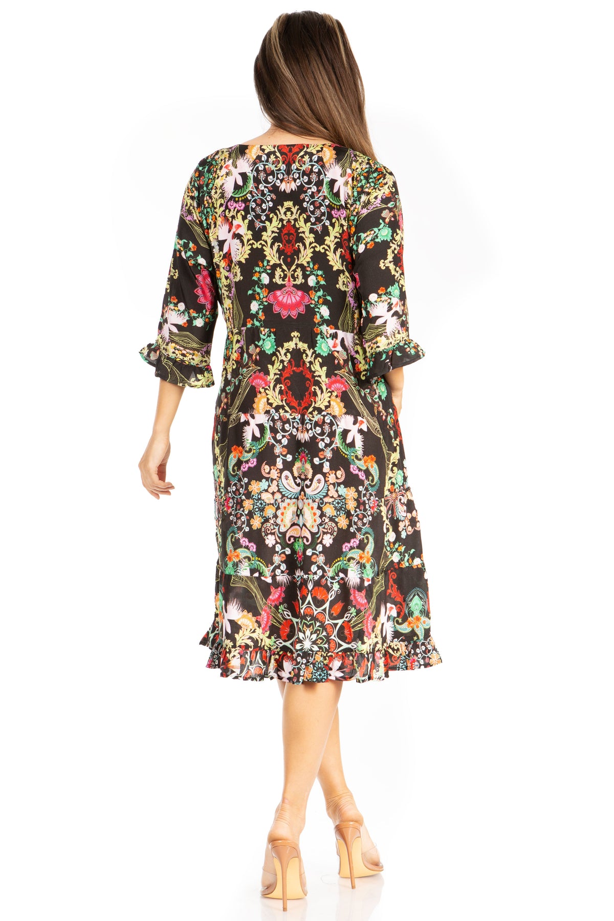 Women's Floral Midi Cocktail Dress