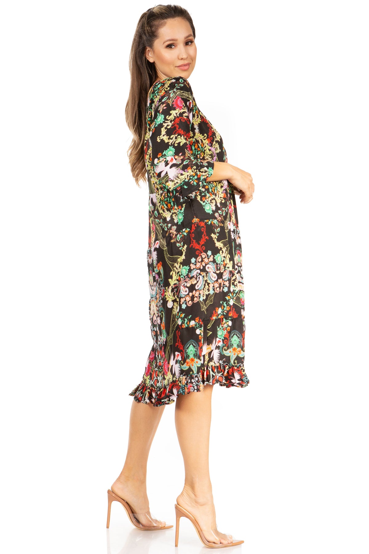 Women's Floral Midi Cocktail Dress