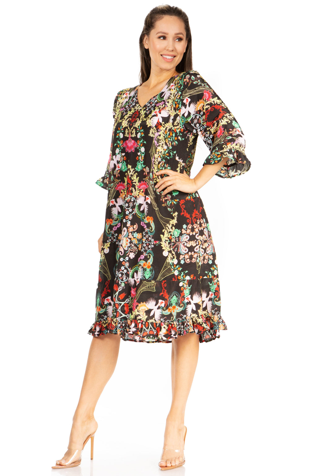 Women's Floral Midi Cocktail Dress