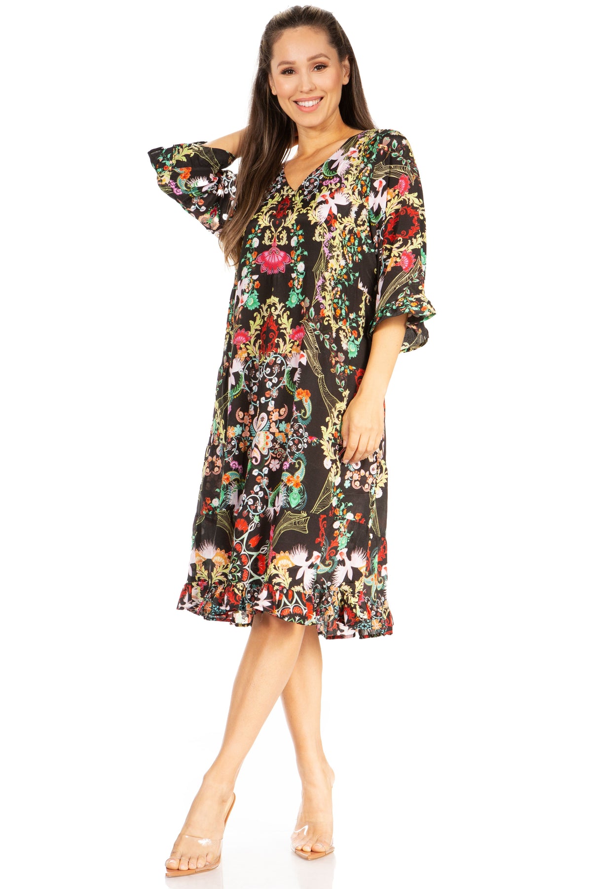 Women's Floral Midi Cocktail Dress