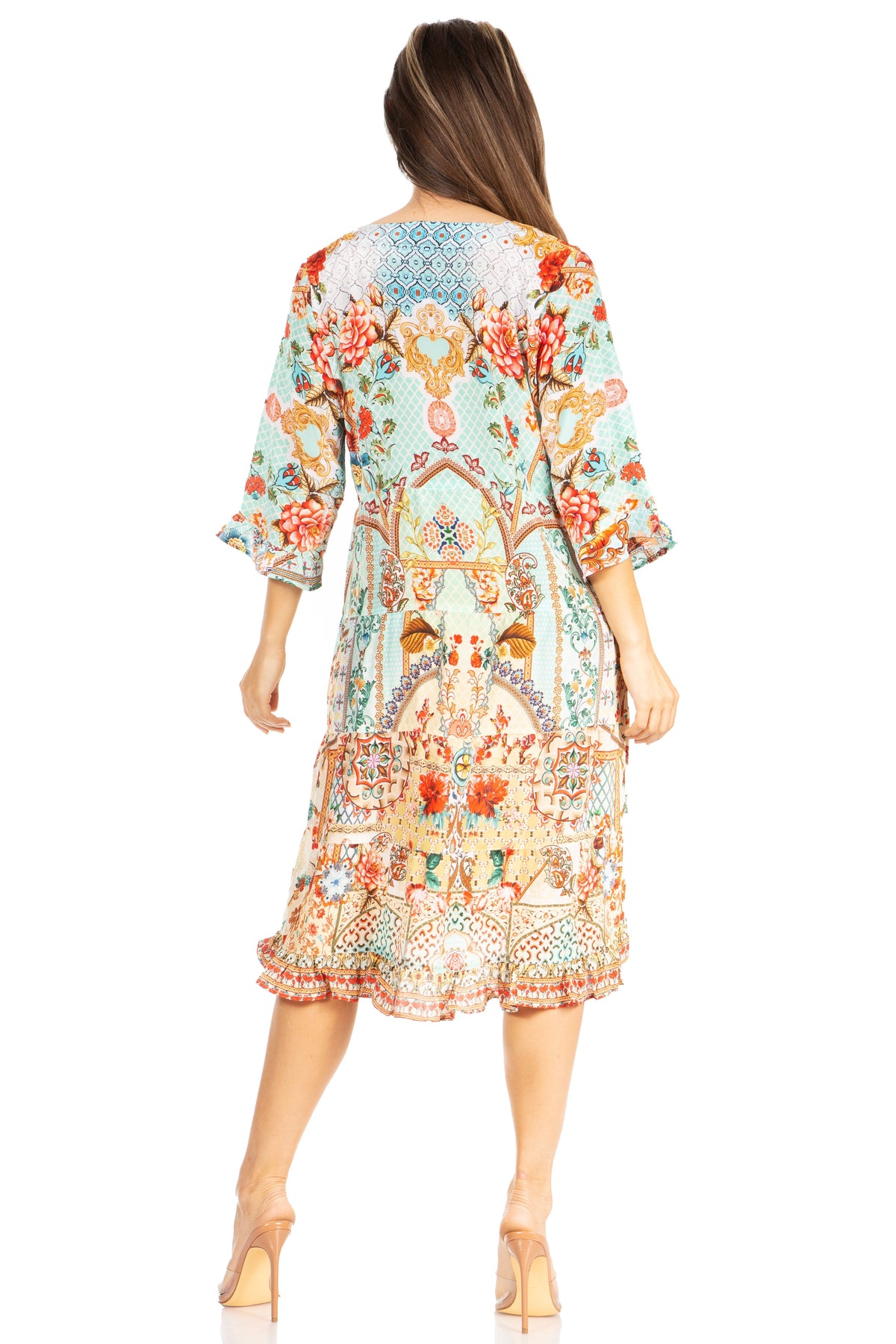 Women's Floral Midi Cocktail Dress