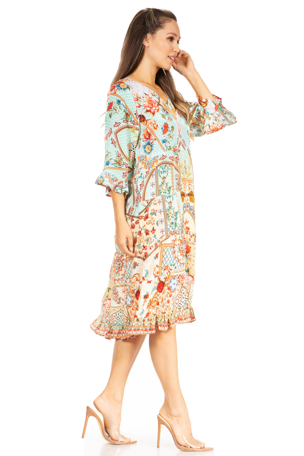 Women's Floral Midi Cocktail Dress