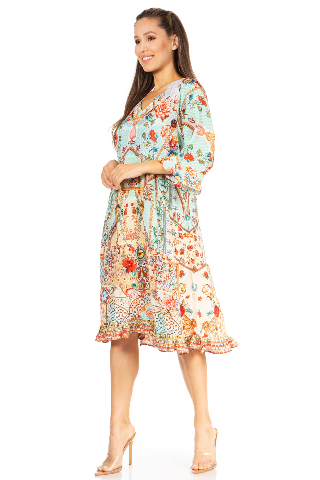 Women's Floral Midi Cocktail Dress