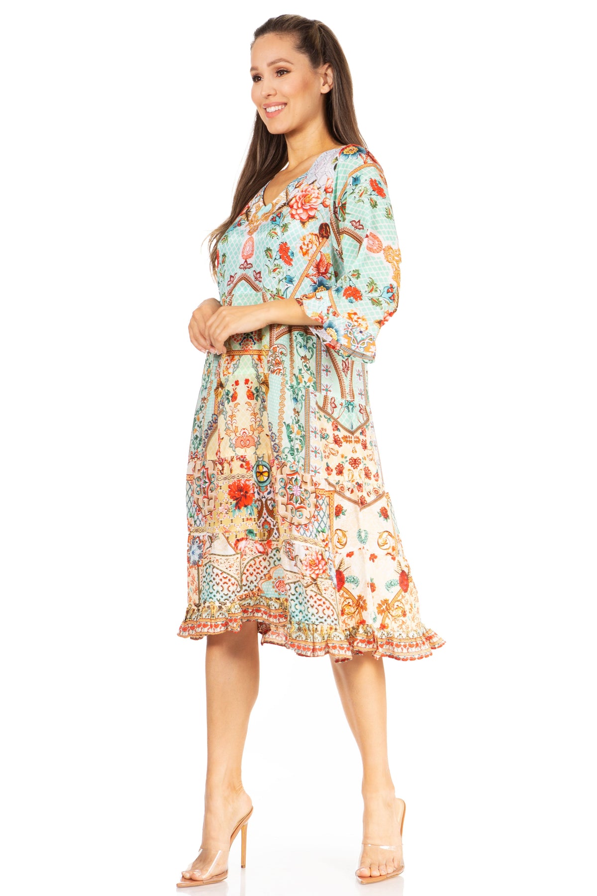 Women's Floral Midi Cocktail Dress