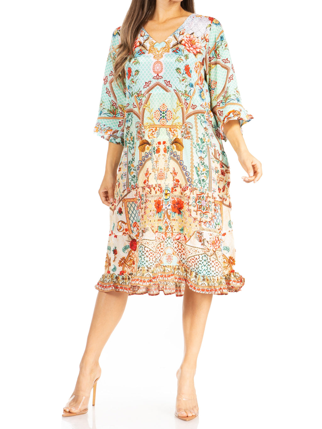 Women's Floral Midi Cocktail Dress