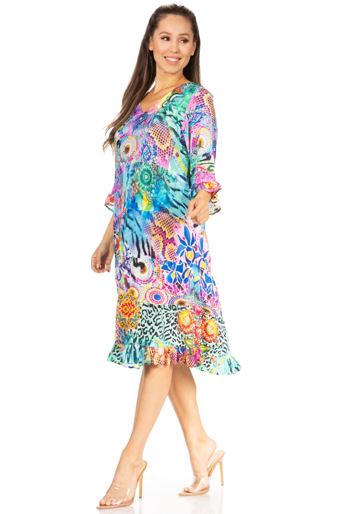 Women's Floral Midi Cocktail Dress