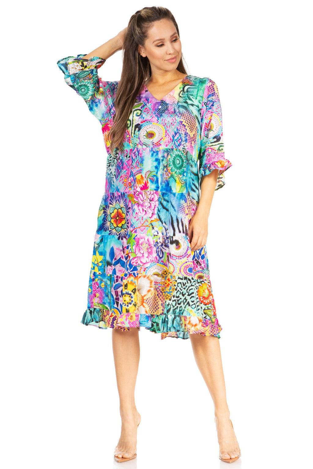 Women's Floral Midi Cocktail Dress