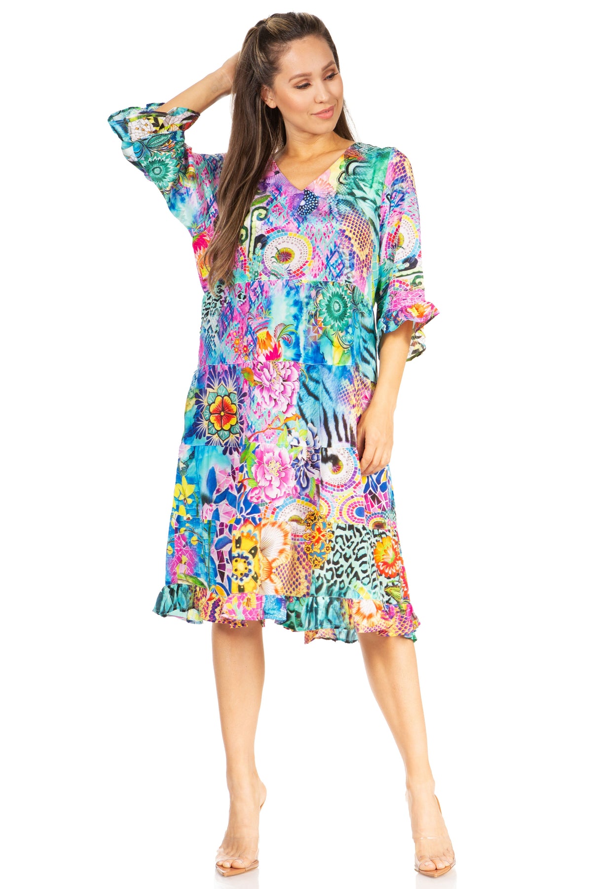 Women's Floral Midi Cocktail Dress