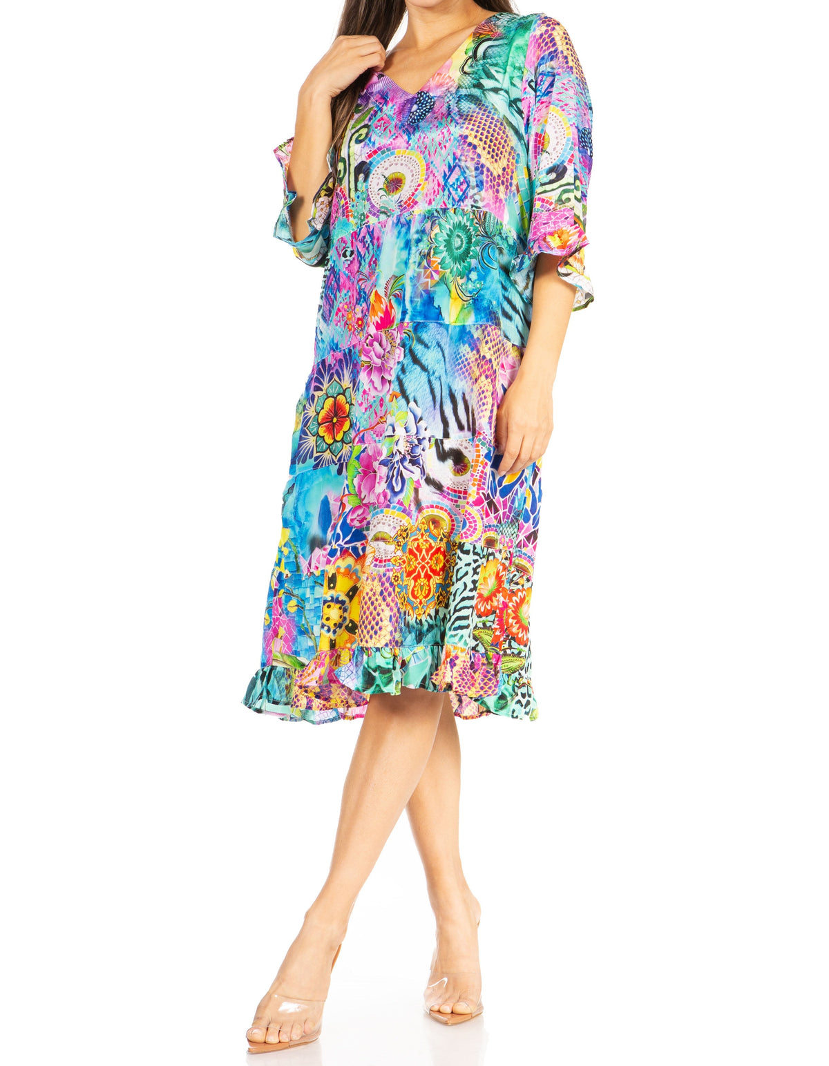 Women's Floral Midi Cocktail Dress