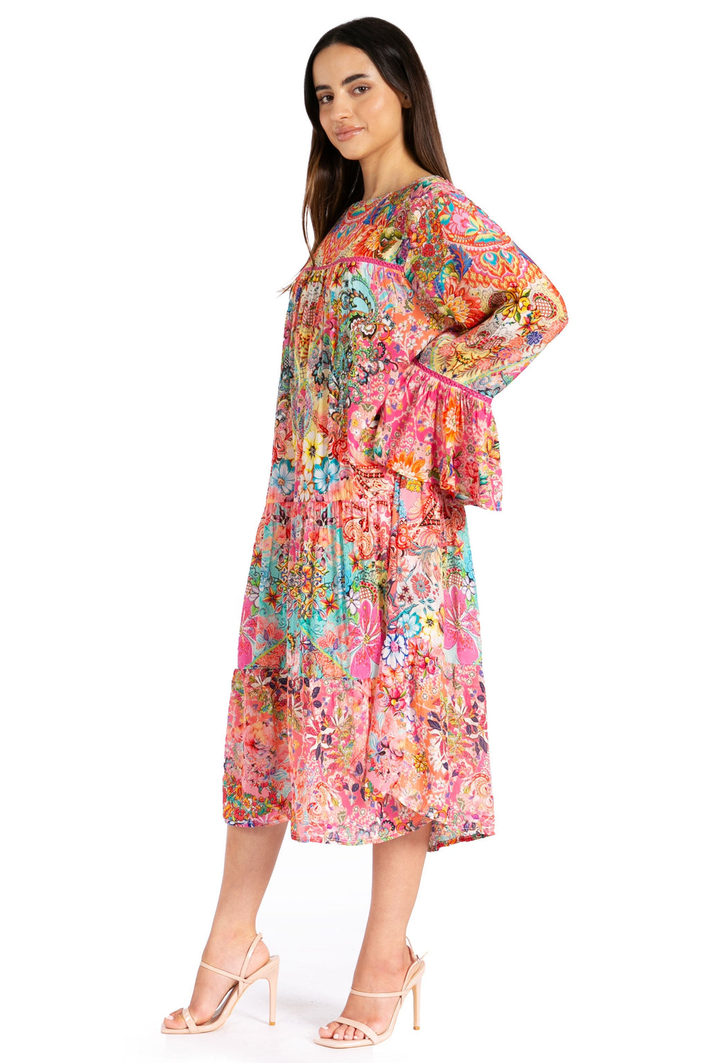 Women's Floral Tiered Ruffle Dress