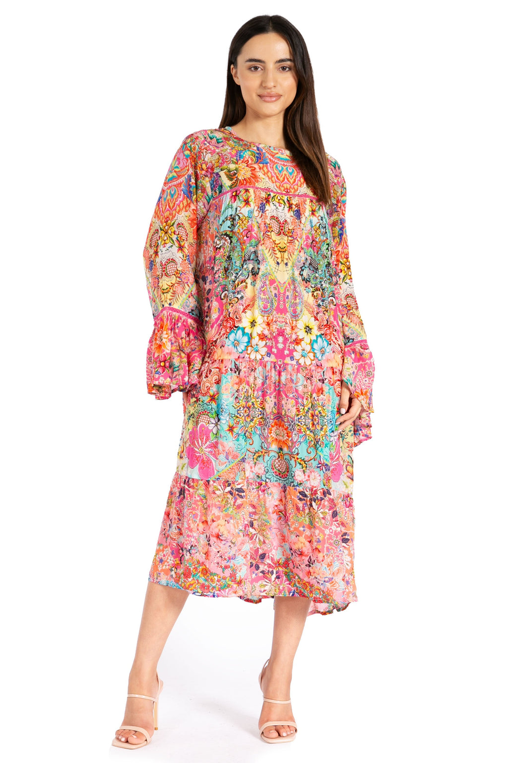 Women's Floral Tiered Ruffle Dress