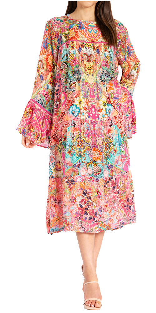 Women's Floral Tiered Ruffle Dress