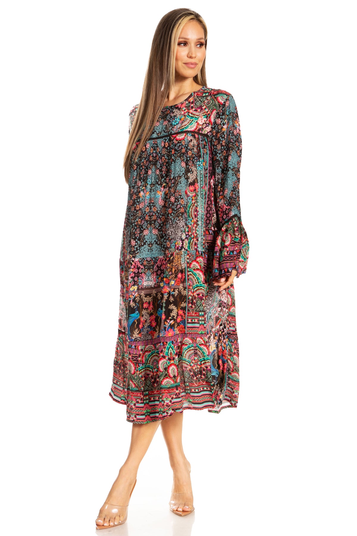 Women's Floral Tiered Ruffle Dress