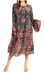 Women's Floral Tiered Ruffle Dress